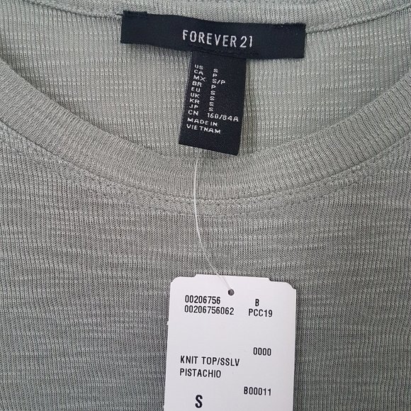 Forever 21 Pistachio Knit Short Sleeve Top, S - Picture 2 of 4